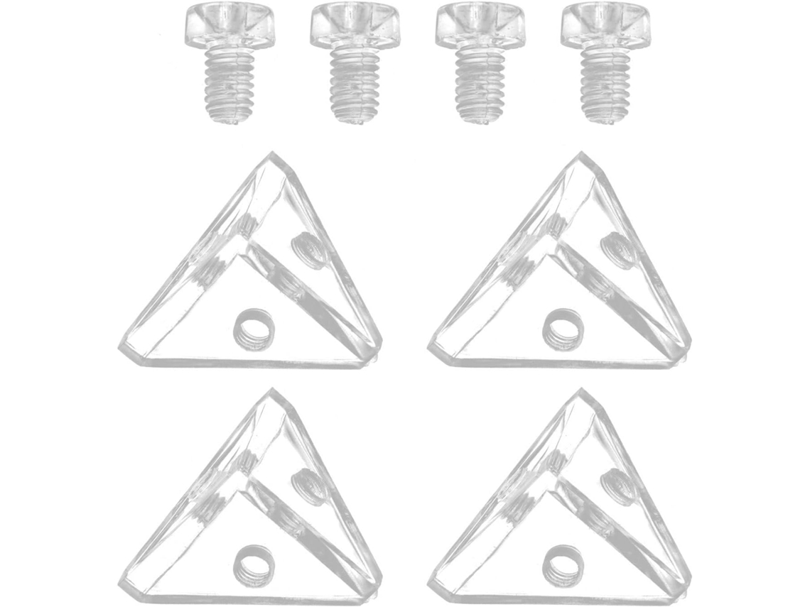 Suportes De Canto Em Acrílico Transparente Yardenfun Para Prateleiras, Conjunto De 4 Suportes Triangulares Com 3 Furos E