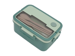Lancheira Bento de plástico resistente ao calor de 1500 ml, recipientes portáteis para alimentos com pauzinhos e colher para estudantes, Slowmoose