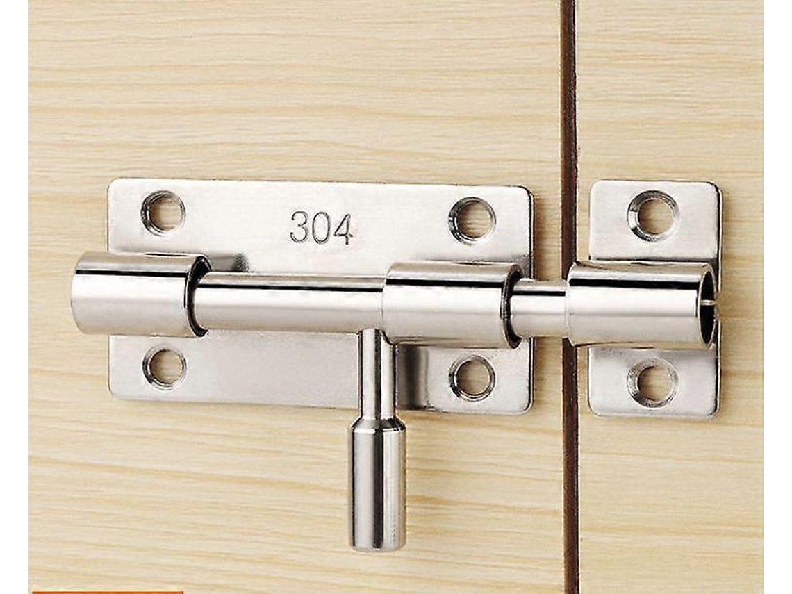 Cerradura deslizante de aço inox 304 para portas de banheiro, armários, dormitórios e galpões, fácil instalação