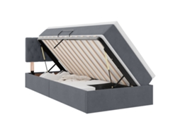 Conjunto 1 Camas Com Arrumação Vidaxl Cinzento Veludo (100 X 200 Cm)