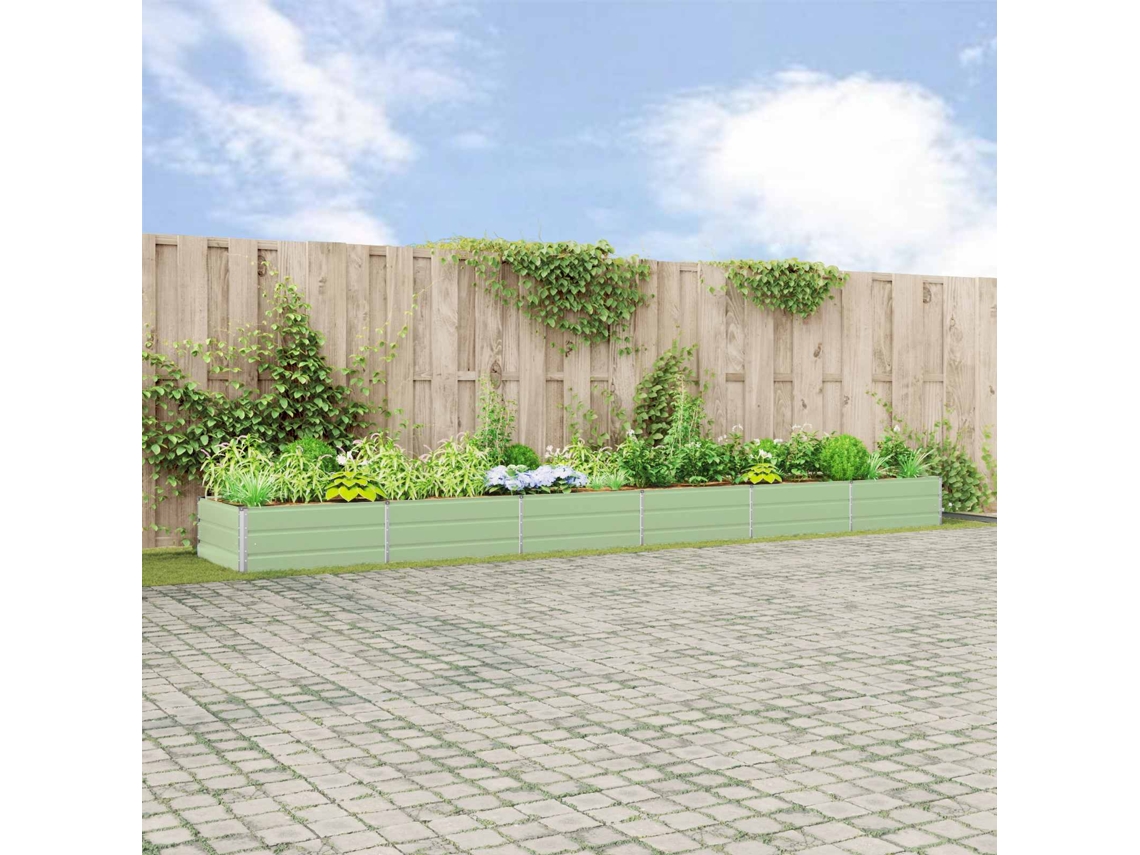 Vidaxl Floreira Verde Pastel 580 X 100 X 45 Cm Aço Galvanizado
