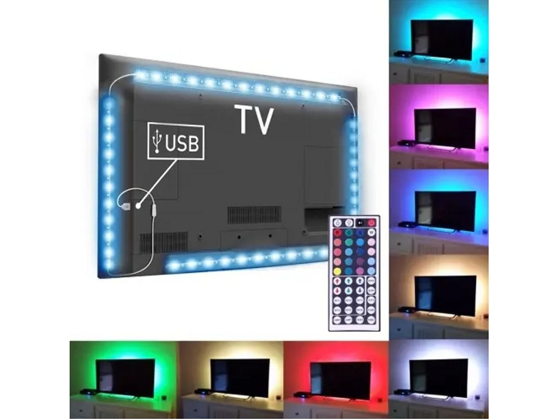 Fita Led 60 Cm 5 V Com Comando Autoadesiva Para Tv E Armário - Lurelia