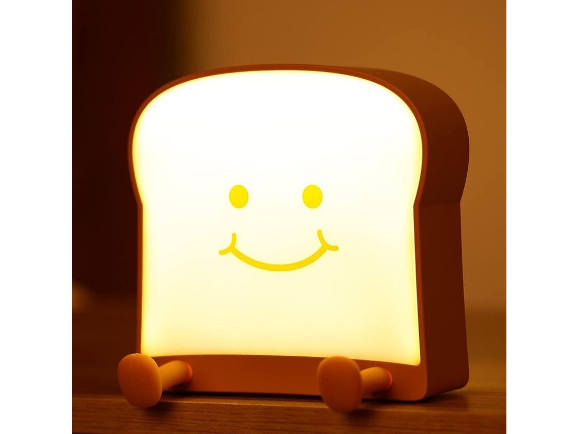 2026 lâmpada Noturna Portátil para Crianças Pão Integral Usb Recarregável com Modos de Luz e Backup para Telefone