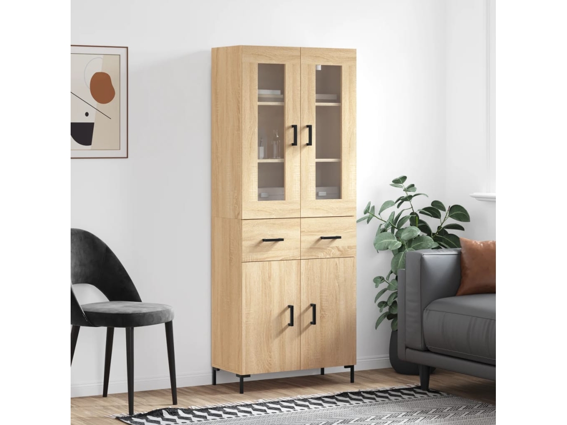Vidaxl Armário Alto 69,5x34x180 Cm Derivados De Madeira Cor Sonoma
