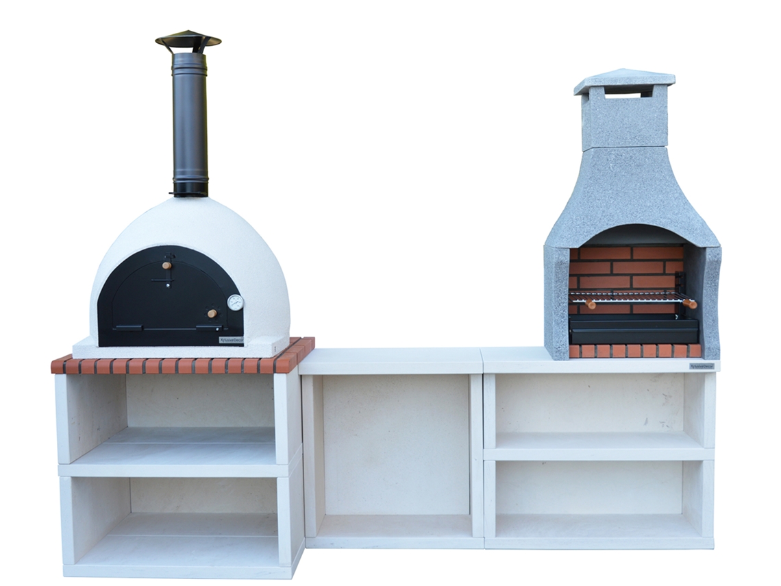 Churrasqueira xCLUSIVEDECOR Conjunto de com Forno Napoli 195x260x80cm