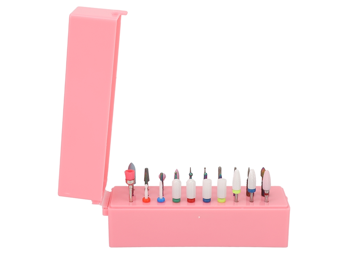 Organizador De Bits Para Unhas Com 30 Buracos Capa Anti-poeira Portátil Estojo De Armazenamento De Aço Tungstênio
