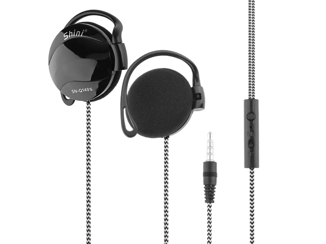 Fones Esportivos com Gancho, Microfone e Cabo Trançado | S/MARCA