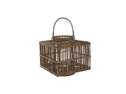 Castiçal de Rattan Cristal com Cabo Natural, 35x35x35cm ALEXANDRA HOUSE LIVING