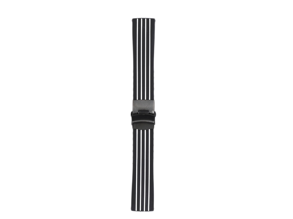Correa De Reloj Silicona Ajustable Professional Stripe Para 18mm (fijación Negra)