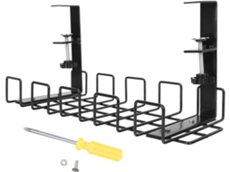 Suporte para Gerenciamento de Cabos Healeved em Ferro Preto Instalação Embaixo da Mesa, com Pendurar, Ideal Or