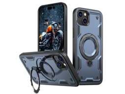 Capa Armor Híbrida Pc Tpu Para Iphone 15 Plus - Suporte De Anel Magsafe