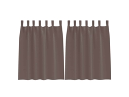 Conjunto 2 Cortinas Opacas Vidaxl Castanho Poliéster (140 X 140 Cm)