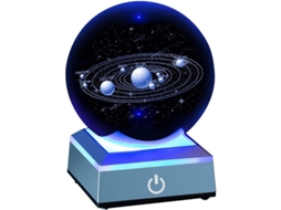 2026 modelo 3d do Sistema Solar Bola de Cristal Gravada a Laser com Base Iluminada Brinquedo de Aprendizagem Astronômica