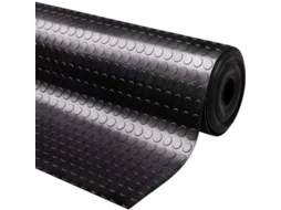 Revestimento Antiderrapante - Circulos Preto - 3mm - 140x250cm - Composição 100% Borracha - Pavimento PVC - Piso de Borracha