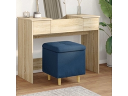Vidaxl Puff De Armazenamento Com Almofada Azul 40 X 40 X 45 Cm Tecido