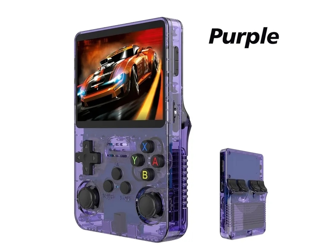 Console de jogos retrô R36s de 3,5 polegadas, sistema Linux de código aberto, console de jogos portátil com 128 GB de memória (Slowmoose)