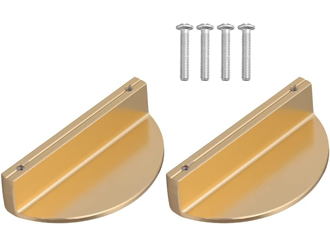 Conjunto De 2 Puxadores Semicirculares Para Armários, Em Alumínio Espacial, Resistentes E Com Superfície Lisa