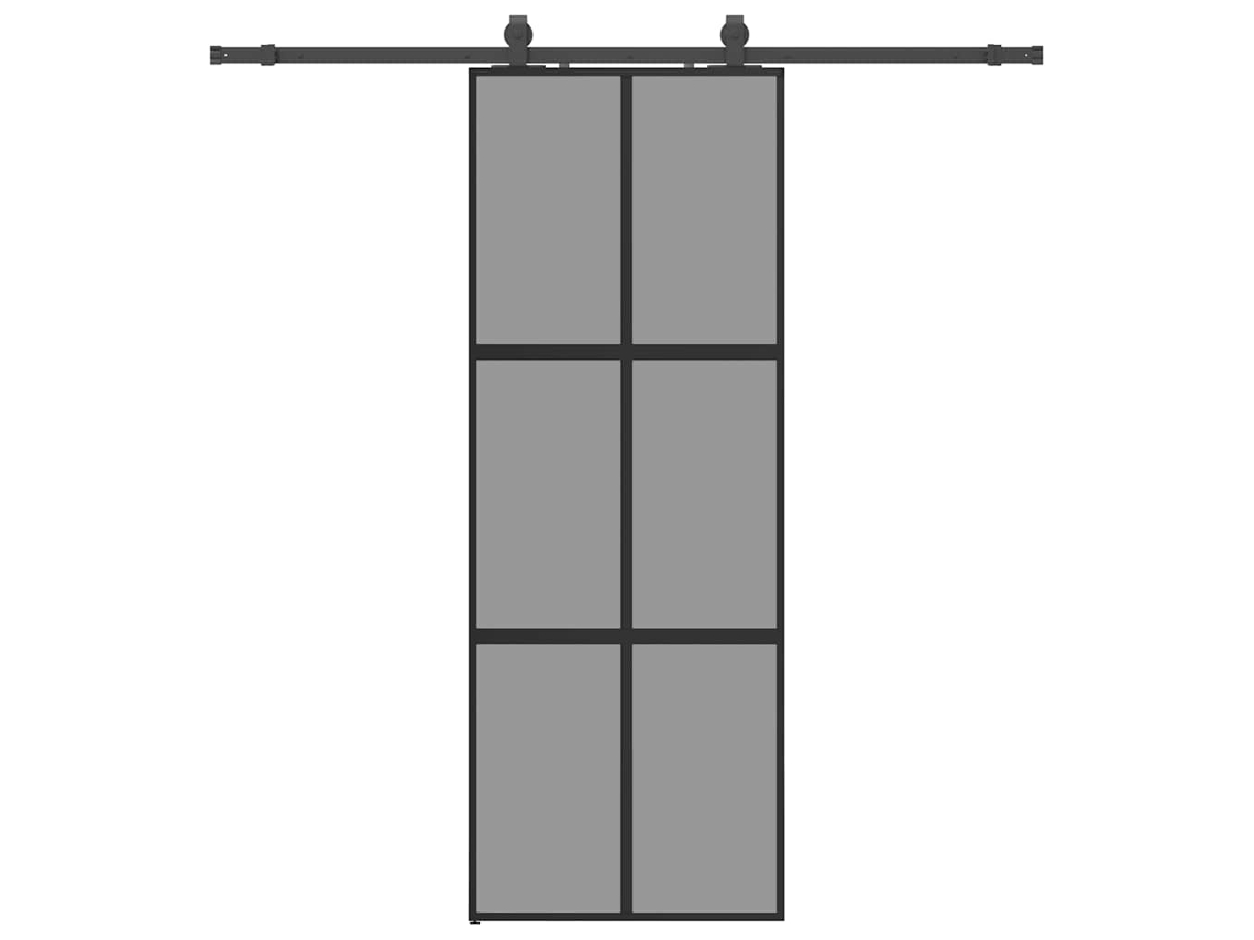 Sliding Door, Sliding Doors Vidaxl Preto Vidro (76 X 205 Cm (200 Cm Sliding Rail))