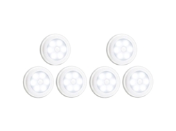 Conjunto de 6 Luzes Led com Sensor de Movimento Pir, C para Iluminação Noturna, Ideal para Armários e Escadas BRILVIBERA
