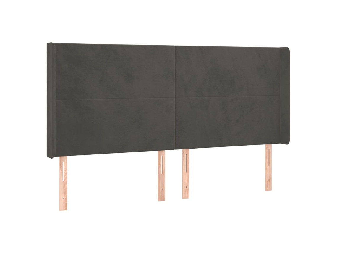 Cabeceira de Cama com Abas Veludo Cinzento Escuro MAISON EXCLUSIVE (203x16x118 cm)