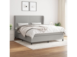 Vidaxl Cama Com Molas/colchão 180x200 Cm Tecido Cinzento-claro