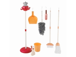 Walshlxq kit de Limpeza para Crianças Ferramentas Simuladas Brinquedo de Jogo de Imaginação Presente Infantil Vermelho