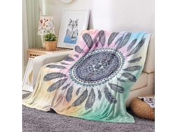 Manta de Lã Flanelada Xadrez Mandala Fansu Estampa 3d Macia e Fofa em Microfibra Ideal para o Inverno Perfeita