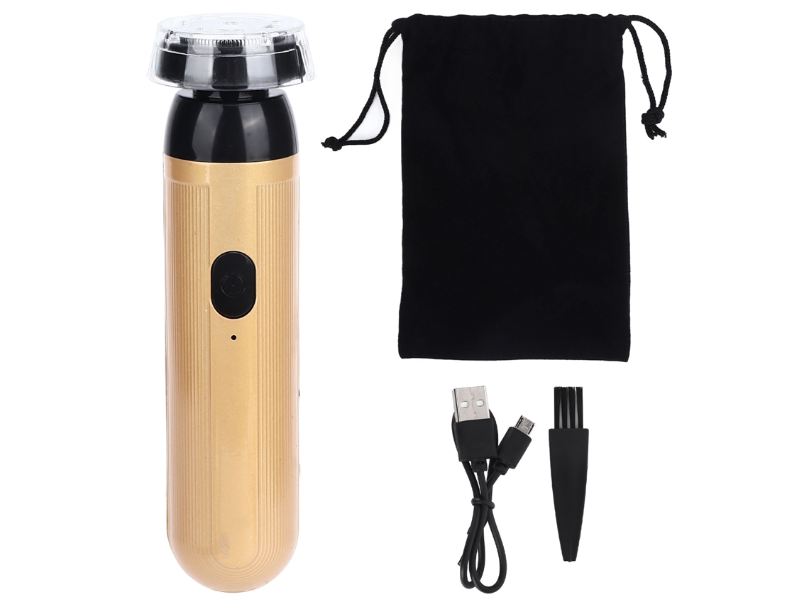 Barbeador Elétrico Portátil Recarregável Compacto de Baixo Ruído para Homens com Limpeza Profunda Ouro | S/MARCA