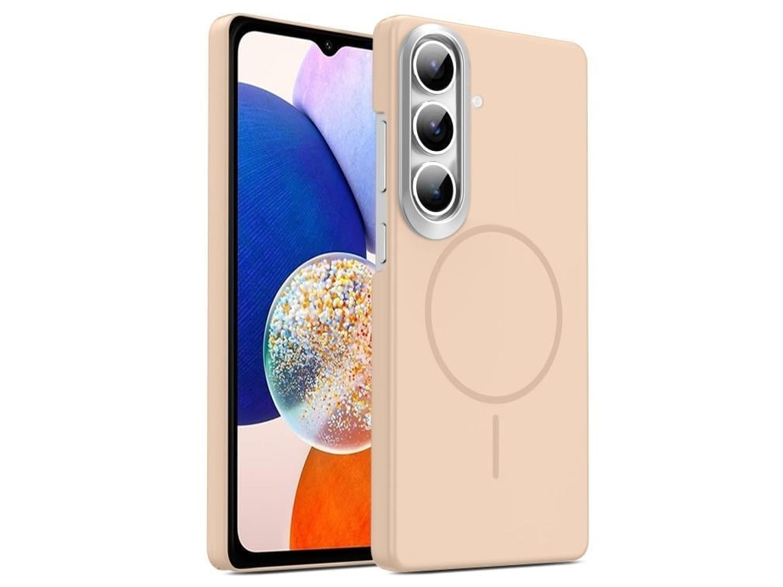 Capa Para Samsung Galaxy A14 5g Fina Circular Magsafe À Prova De Choque Dourada Em Policarbonato Ouro Deserto