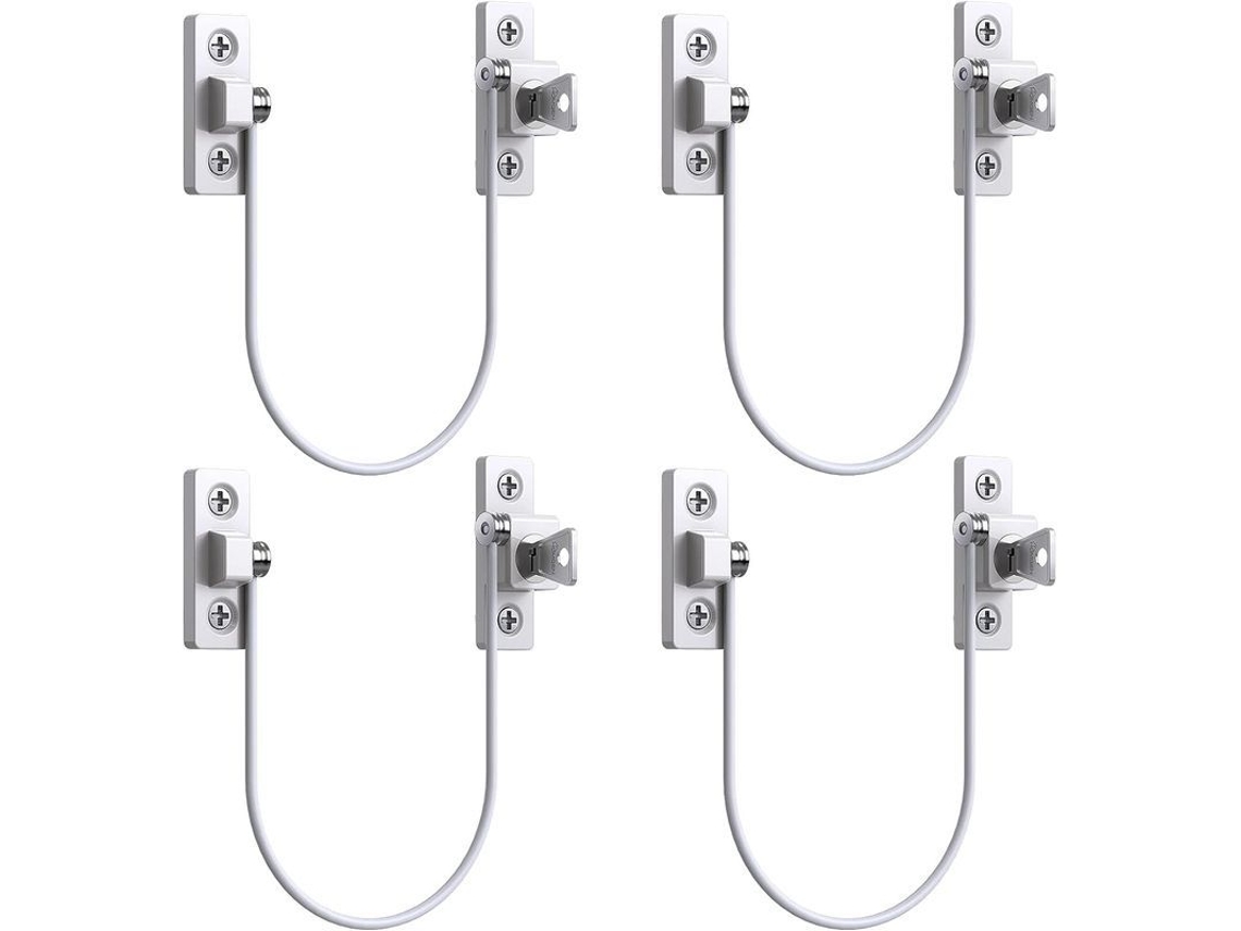 Limitador de Janela e Porta com Chave, 4 peças | S/MARCA