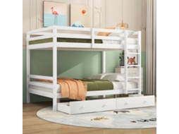 Beliche 140x200 Branco Gavetas Arrumação Segura