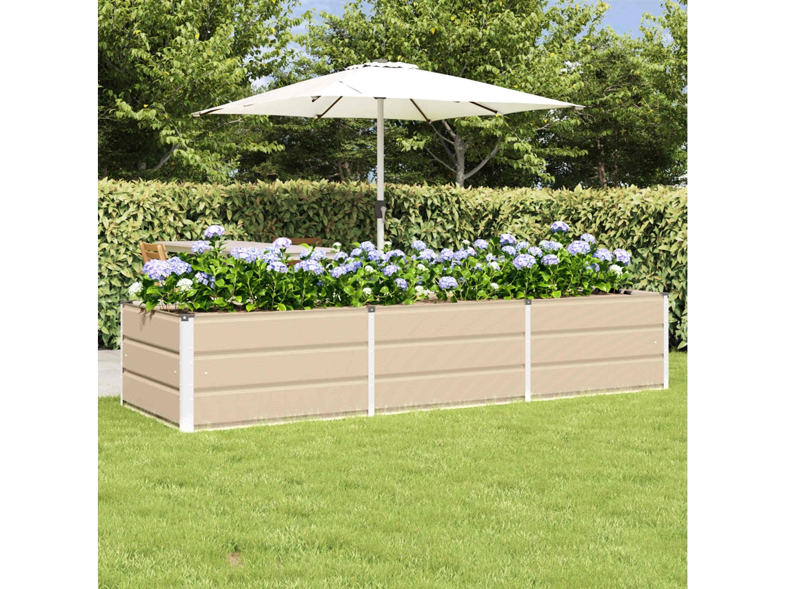 Vidaxl Floreira Ivory 240 X 80 X 45 Cm Aço
