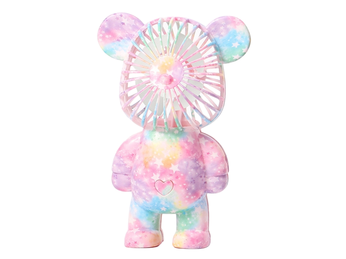 Ventilador portátil de mão recarregável com urso colorido BRILVIBERA