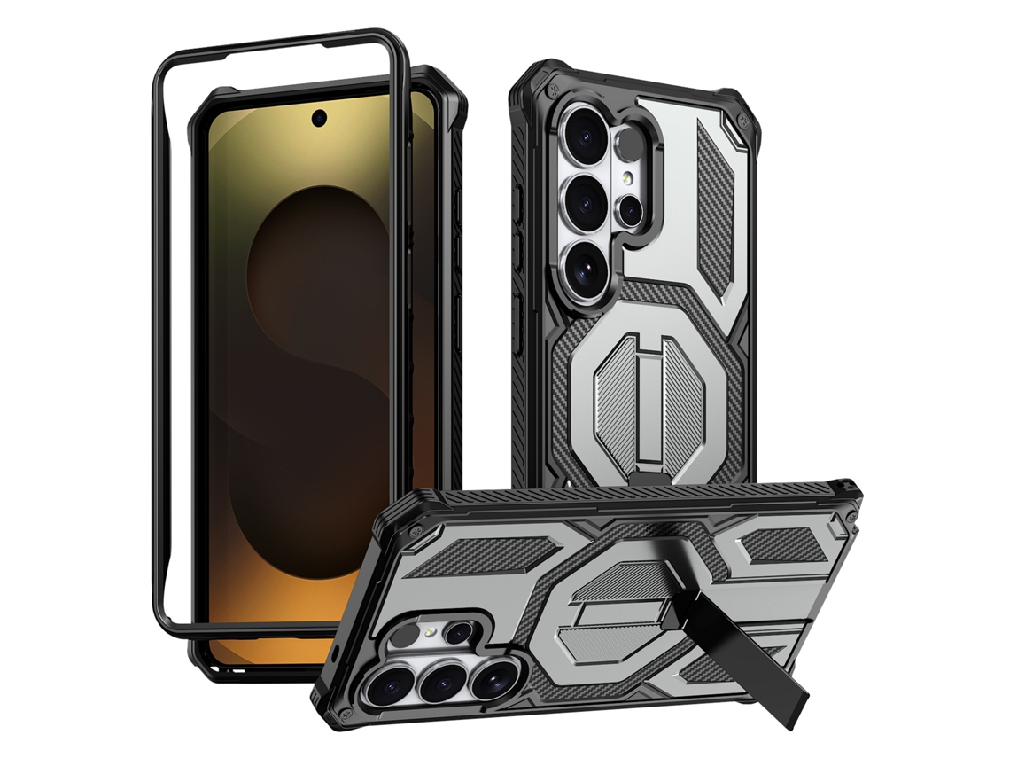Capa Para Samsung Galaxy S26 Plus, Com Suporte E Carregamento Magnético, Resistente De Nível Militar Cinzento Panoona
