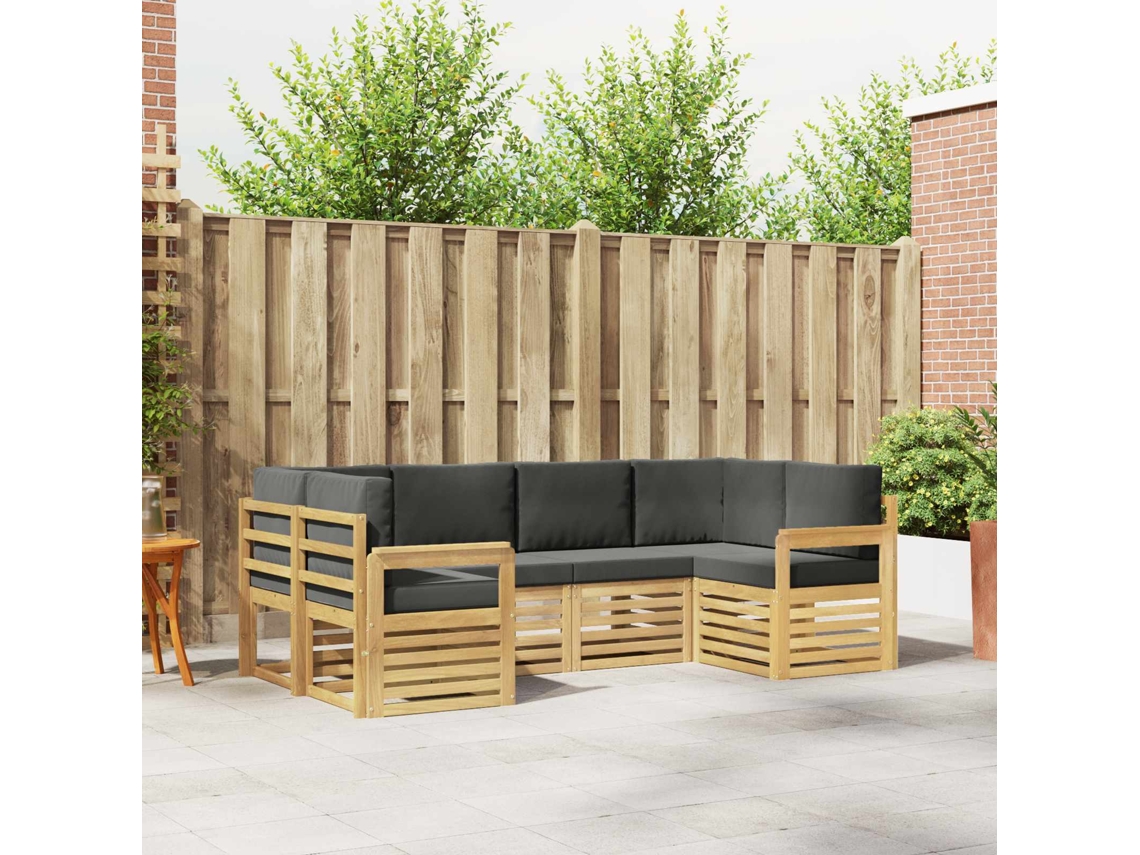 Vidaxl Conjunto De Sofás Para Exterior 5 Unid. Branco E Antracite