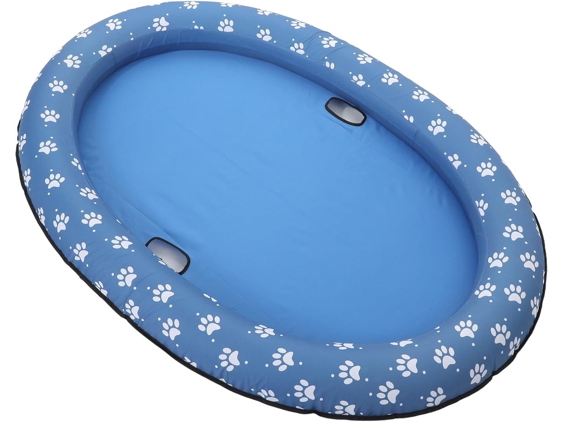 Piscina Inflável portátil galpada para animais de estimação, dobrável em tecido azul CHABERLU