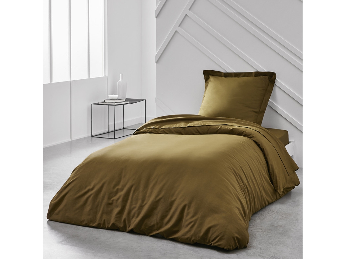 Capa de Edredão Lisa MEVAK LIVING 100% algodão, qualidade 144 fios Bronze (260x240cm - Não Inclui Recheio)