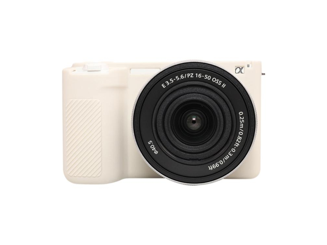 Capa Protetora de Silicone Macio Brilhante para Sony Zv e10 Ii / Zv e10m2 Bege XIAOMOYU