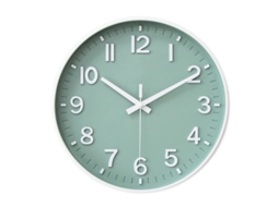 2026-reloj De Parede 30 Cm Silencioso Sem Tic Tac Com Números Árabes 3d (verde E Branco)