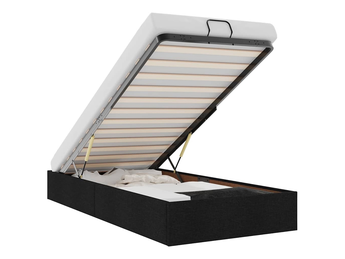 Ottoman Bed Frame, Ottoman Bed Frames Vidaxl Preto Tecido (100 X 200 Cm)