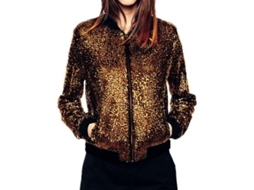 2026 chaqueta Casual Sem Gola Slim com Brilhos para Mulher com Zíper 2xl Oro
