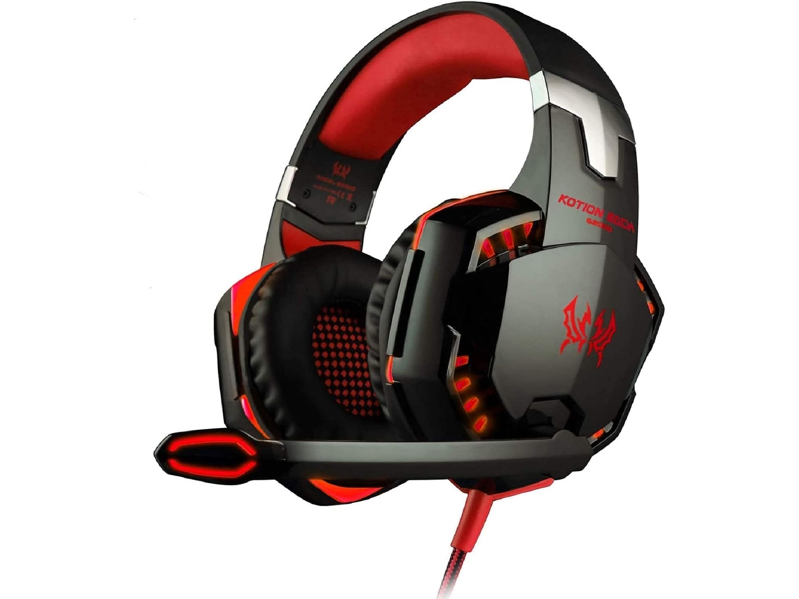 Headset Gamer Com Microfone Graves Estéreo Surround Vermelho Aquaforge