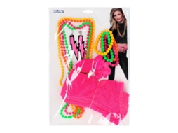 Conjunto De Acessórios Neon Boland Anos 80 Para Adultos Roupa Hippie Disco