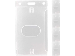 Conjunto De 5 Porta Crachás Transparentes De Plástico Rígido Com Inserção Lateral E Cordão, Compatíveis Com Negócios