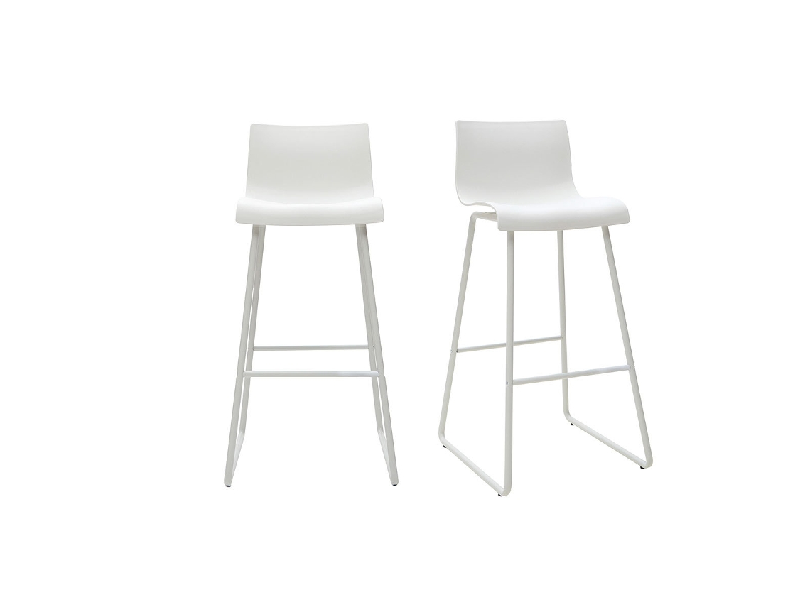Bancos de bar modernos brancos 76 cm lote de 2 Ona MILIBOO