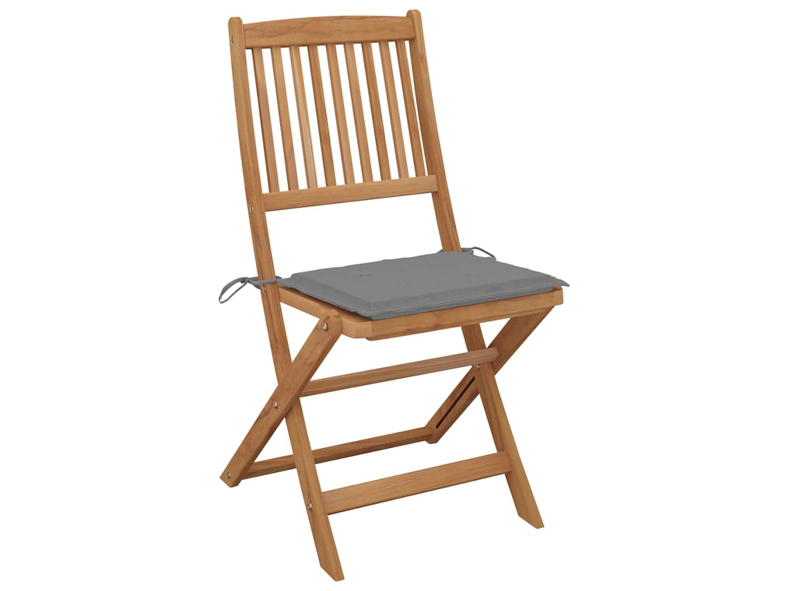Conjunto de 2 Cadeiras de Jardim Dobráveis com Almofadões Acácia Maciça MAISON EXCLUSIVE (2 pcs)