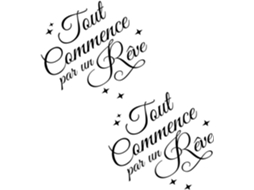 2 Adesivos Decorativos De Parede Com Provérbios Em Pvc Preto, Sem Resíduos E