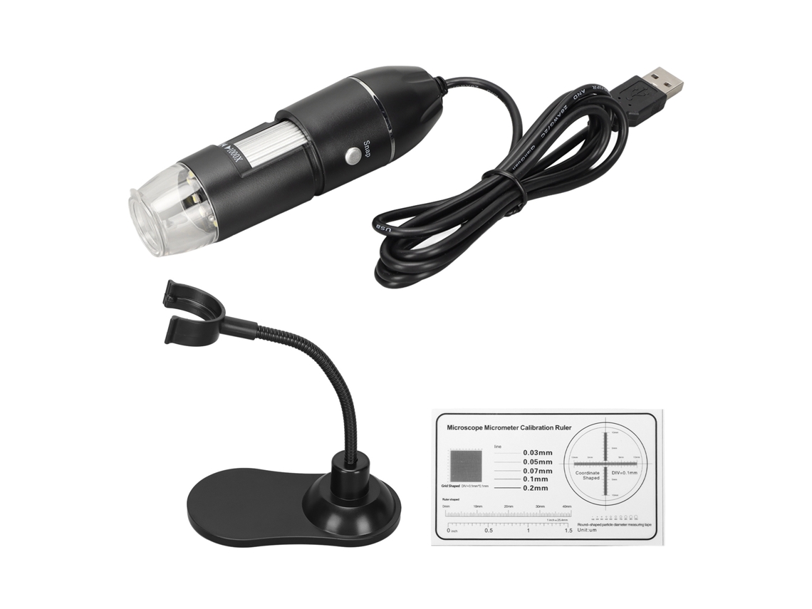 Microscopio Digital USB 50x 1000x, 8 LED, para PC Windows y Linux S/MARCA