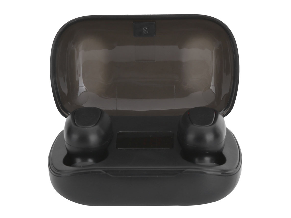 Aetheria fone de Ouvido Bluetooth 5.0 Sem Fio L21pro Display Digital Intra auricular Headset Esportivo Preto