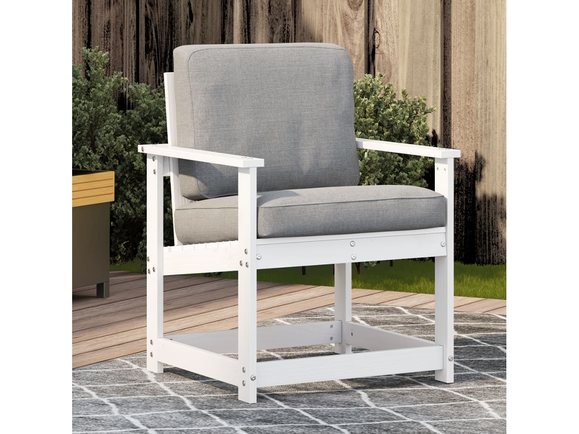 Vidaxl Cadeira De Jardim 62x56x77 Cm Madeira De Pinho Maciça Branco